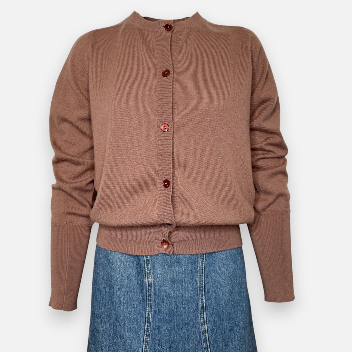 Marni Taupe Brown 100% Cashmere Cardigan IT44 ~ AU12-14