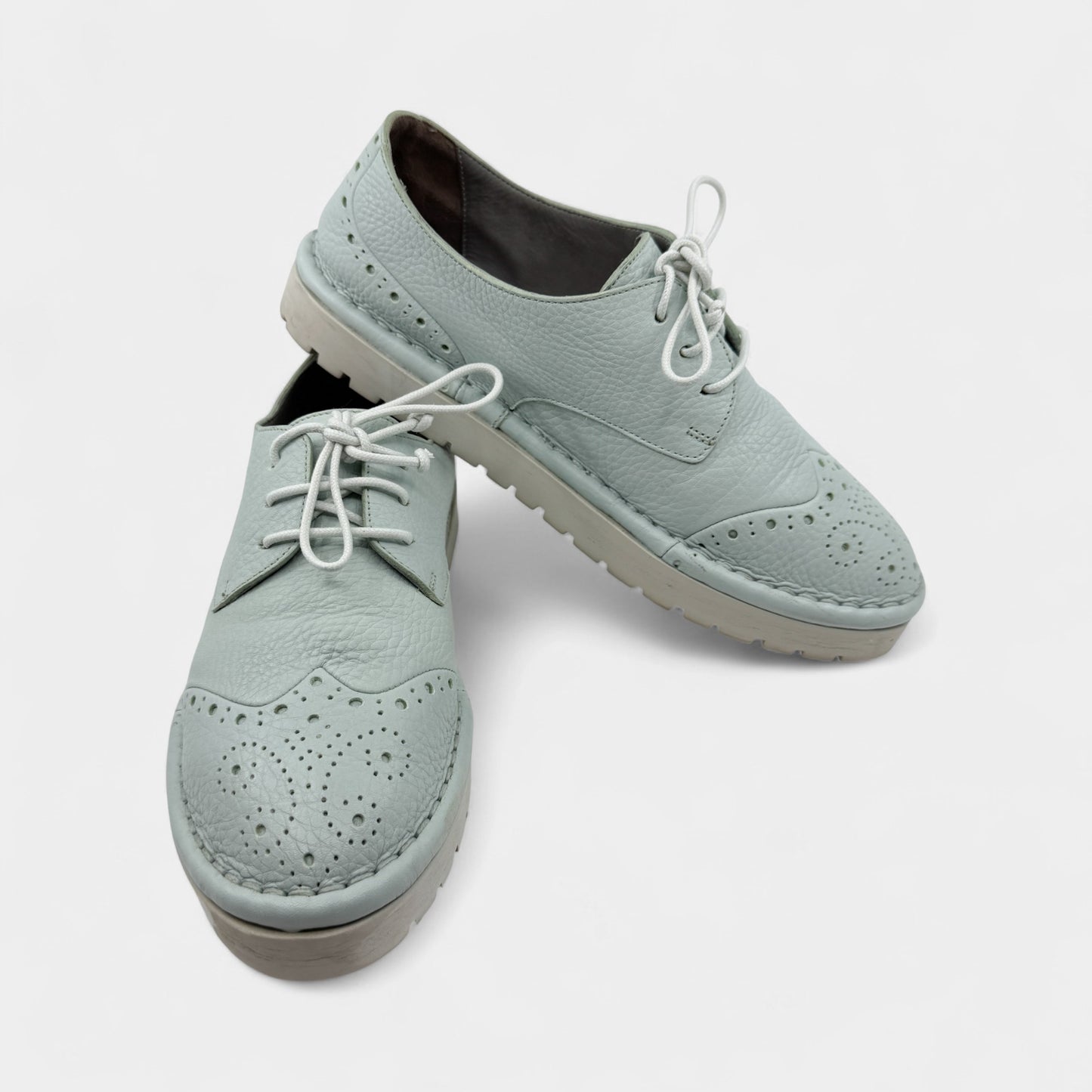 Marsell Pale Blue Leather Brogue Derby Sneakers EU39 ~ AU8