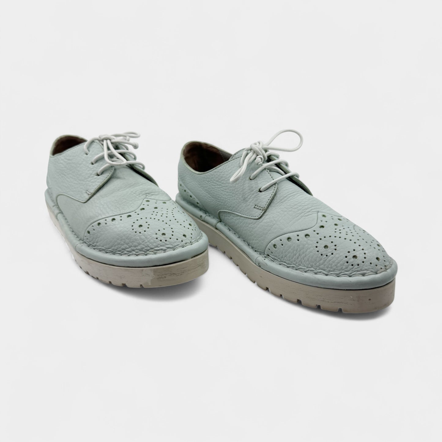Marsell Pale Blue Leather Brogue Derby Sneakers EU39 ~ AU8