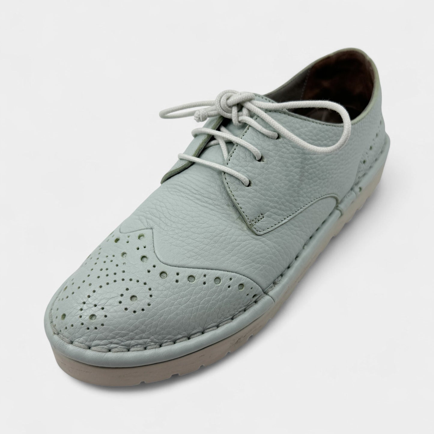 Marsell Pale Blue Leather Brogue Derby Sneakers EU39 ~ AU8