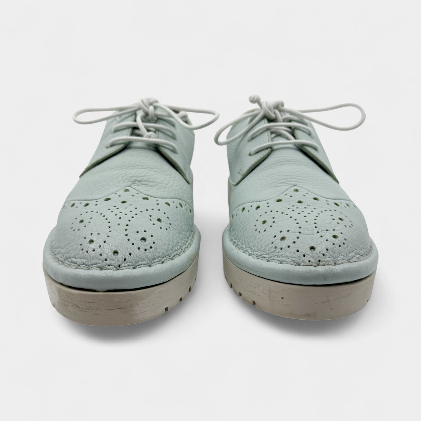 Marsell Pale Blue Leather Brogue Derby Sneakers EU39 ~ AU8