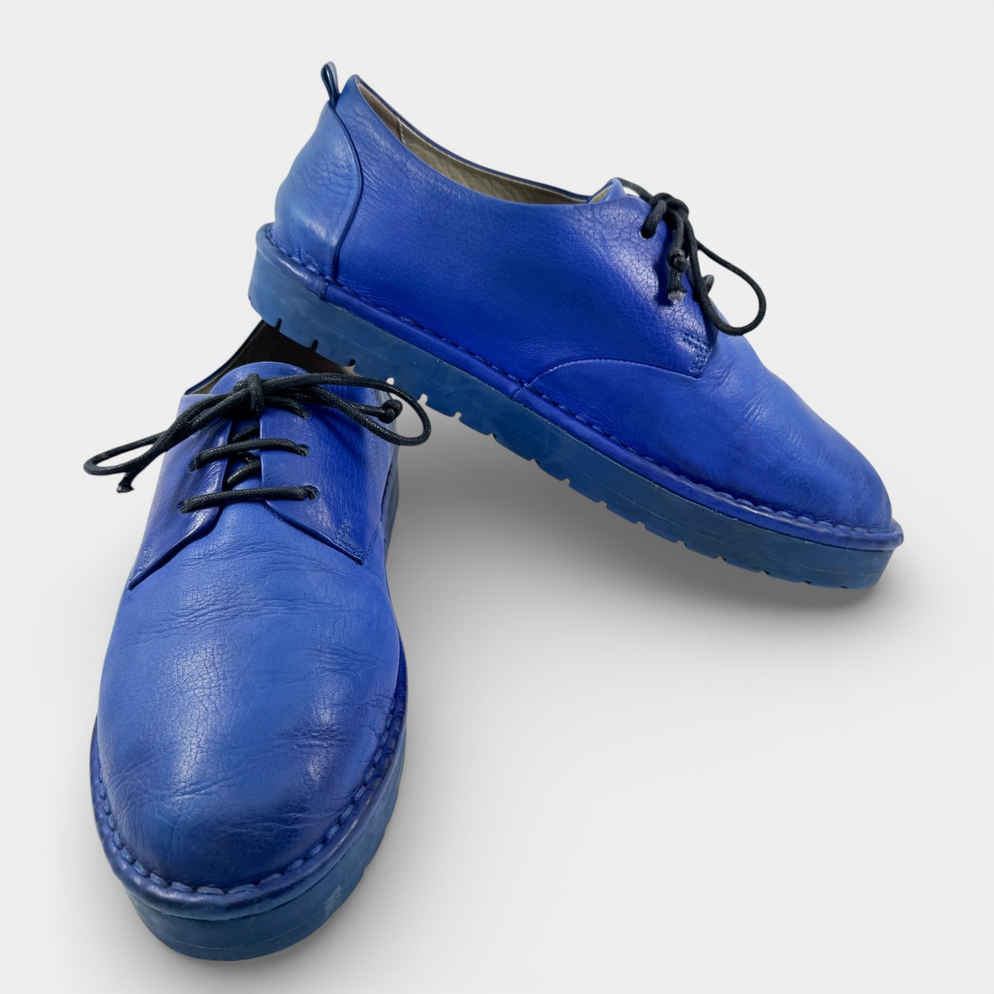 Marsell Cobalt Blue Leather Derby Shoes EU38.5 ~ AU7.5