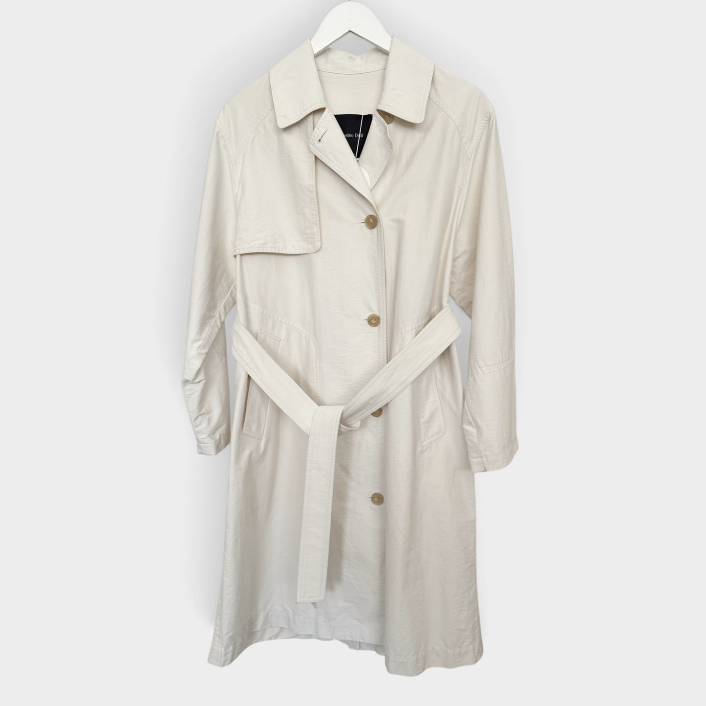 Massimo Dutti Cream Belted Coat Small ~ Medium