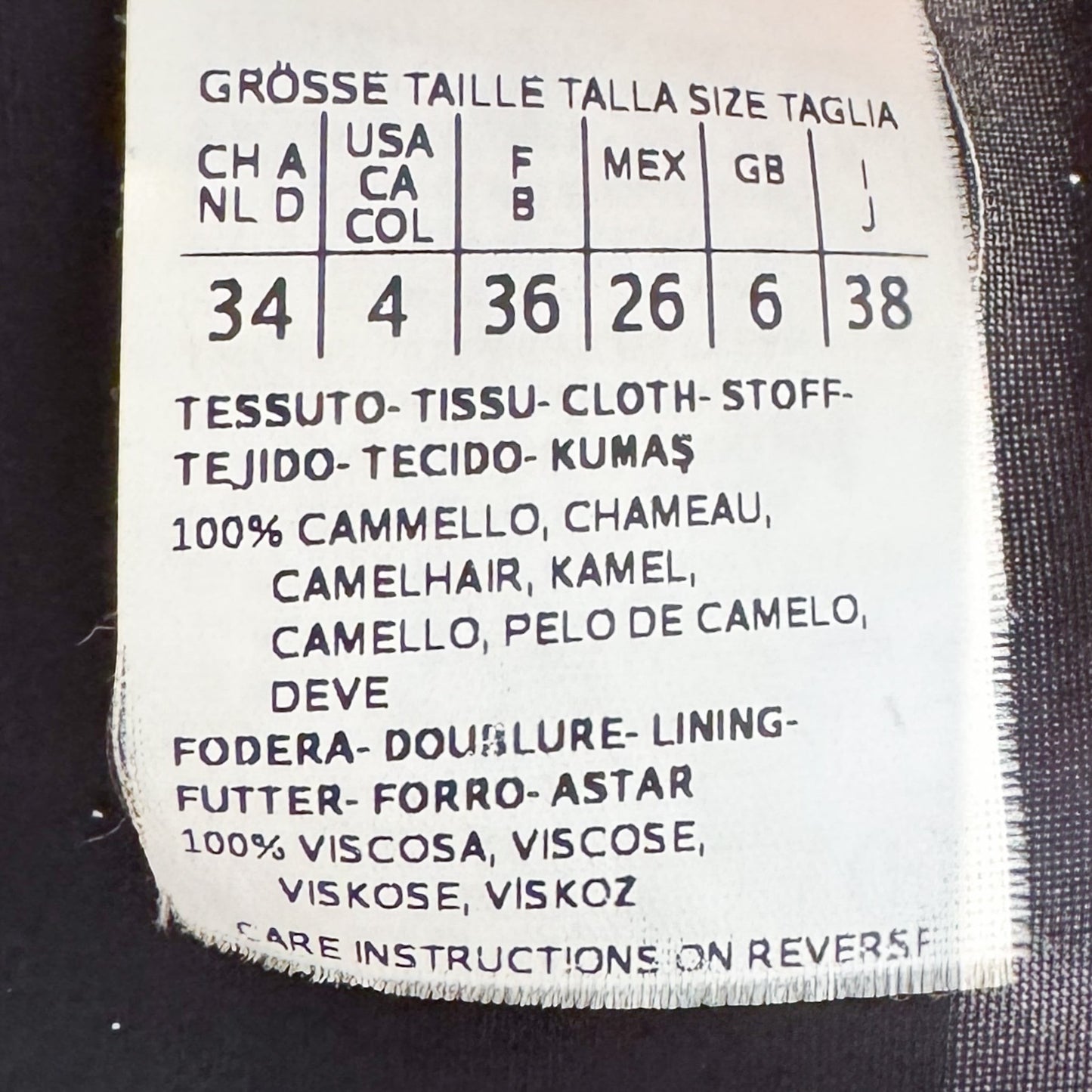 Max Mara Black Camel Wrap Belted Coat Small ~ Medium