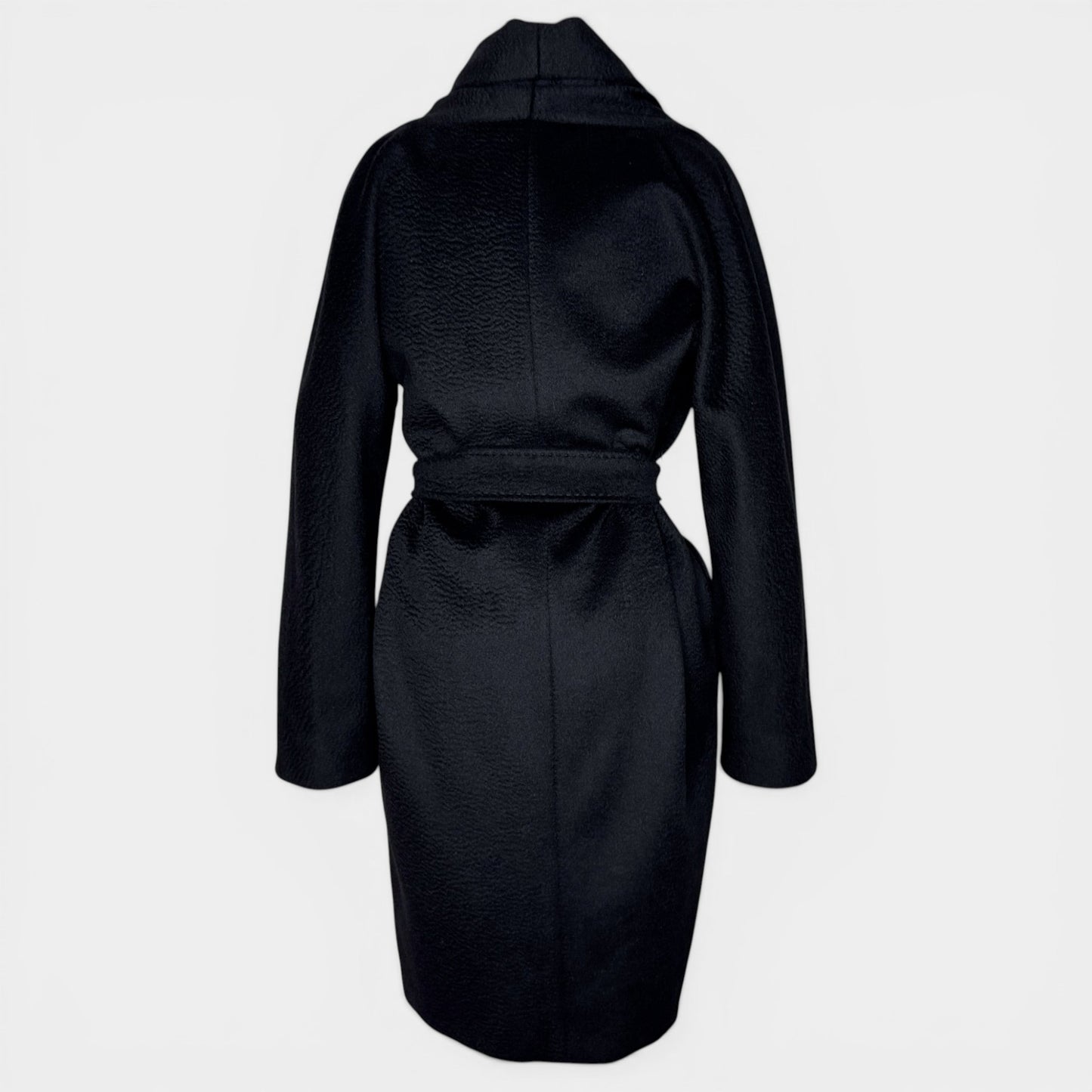 Max Mara Black Camel Wrap Belted Coat Small ~ Medium