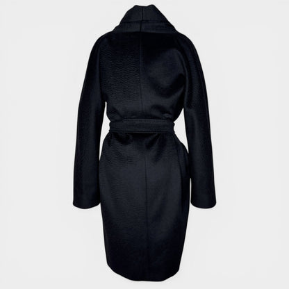 Max Mara Black Camel Wrap Belted Coat Small ~ Medium