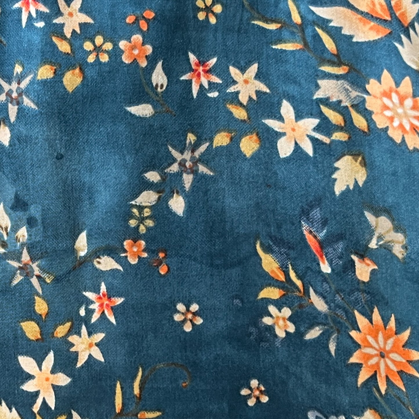 Mes Demoiselles Deep Teal Floral Viscose Blouse FR42 ~ AU14 [NEW]