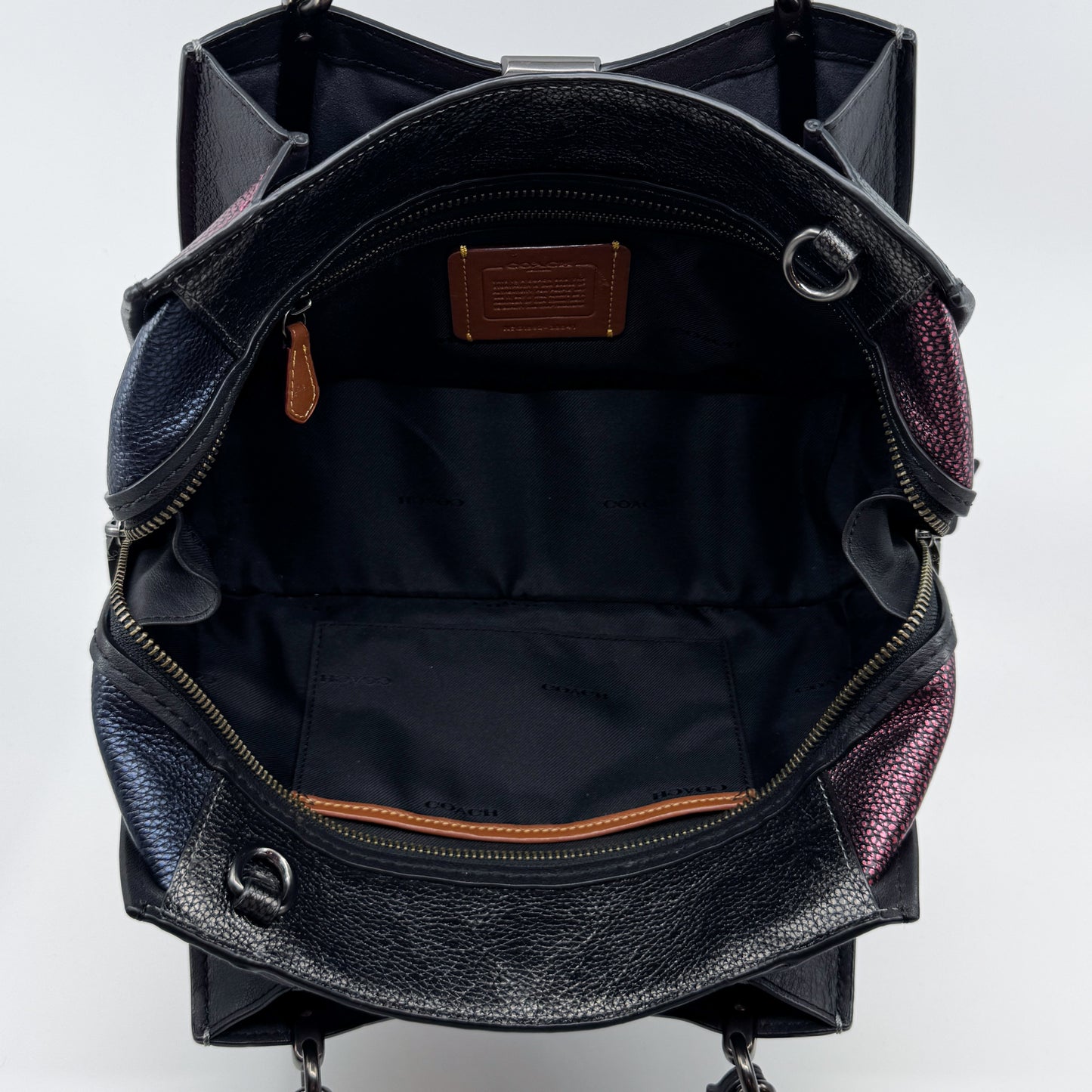 Coach Multicoloured Metallic Dreamer 36 Grainy Leather Top Handle Bag [38841]