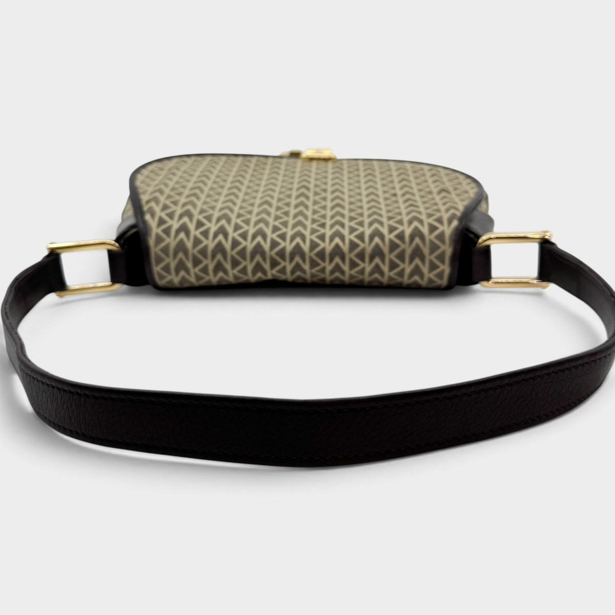 Studio61 Preloved Boutique Sydney vintage Michael Kors monogram jacquard shoulder bag with brown leather strap