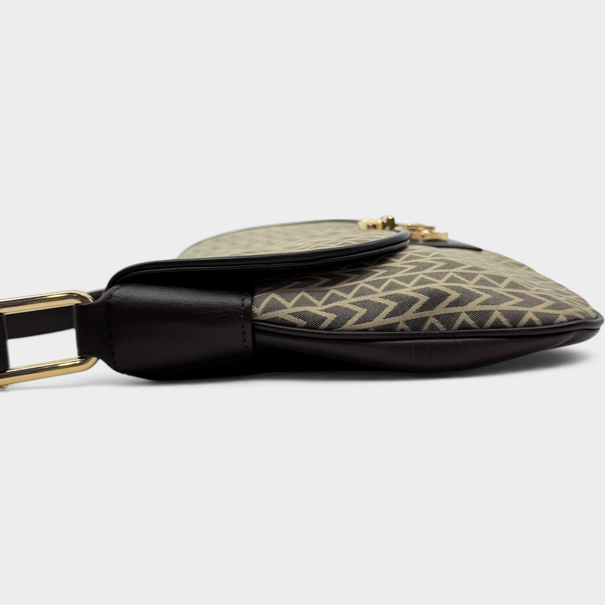 Studio61 Preloved Boutique Sydney vintage Michael Kors monogram jacquard shoulder bag with brown leather trim