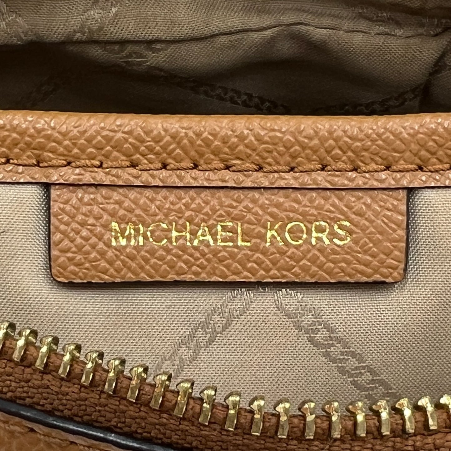 Michael Kors Jet Set Tan Brown Saffiano Leather Crossbody Bag