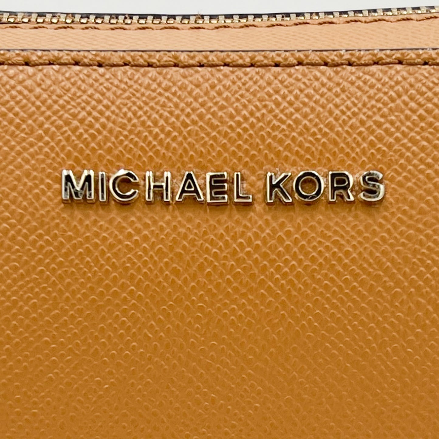 Michael Kors Jet Set Tan Brown Saffiano Leather Crossbody Bag