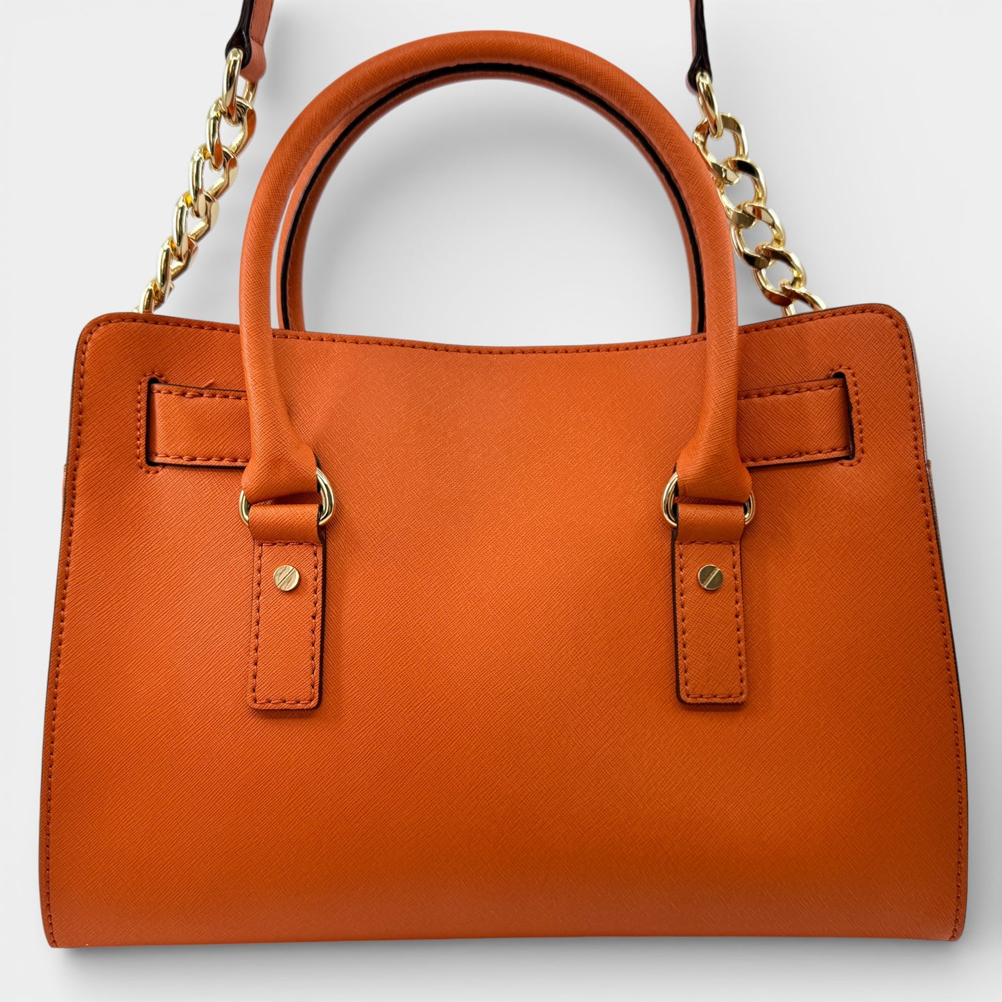 Michael Kors Hamilton Burnt Orange Saffiano Leather Two-Way Tote Bag