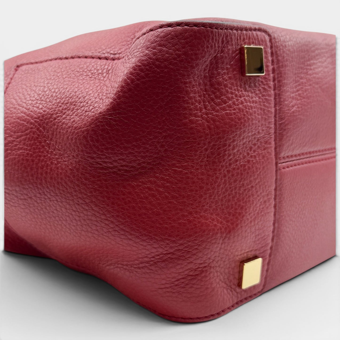 Michael Kors Cherry Red Leather Top Handle Zip Tote Bag
