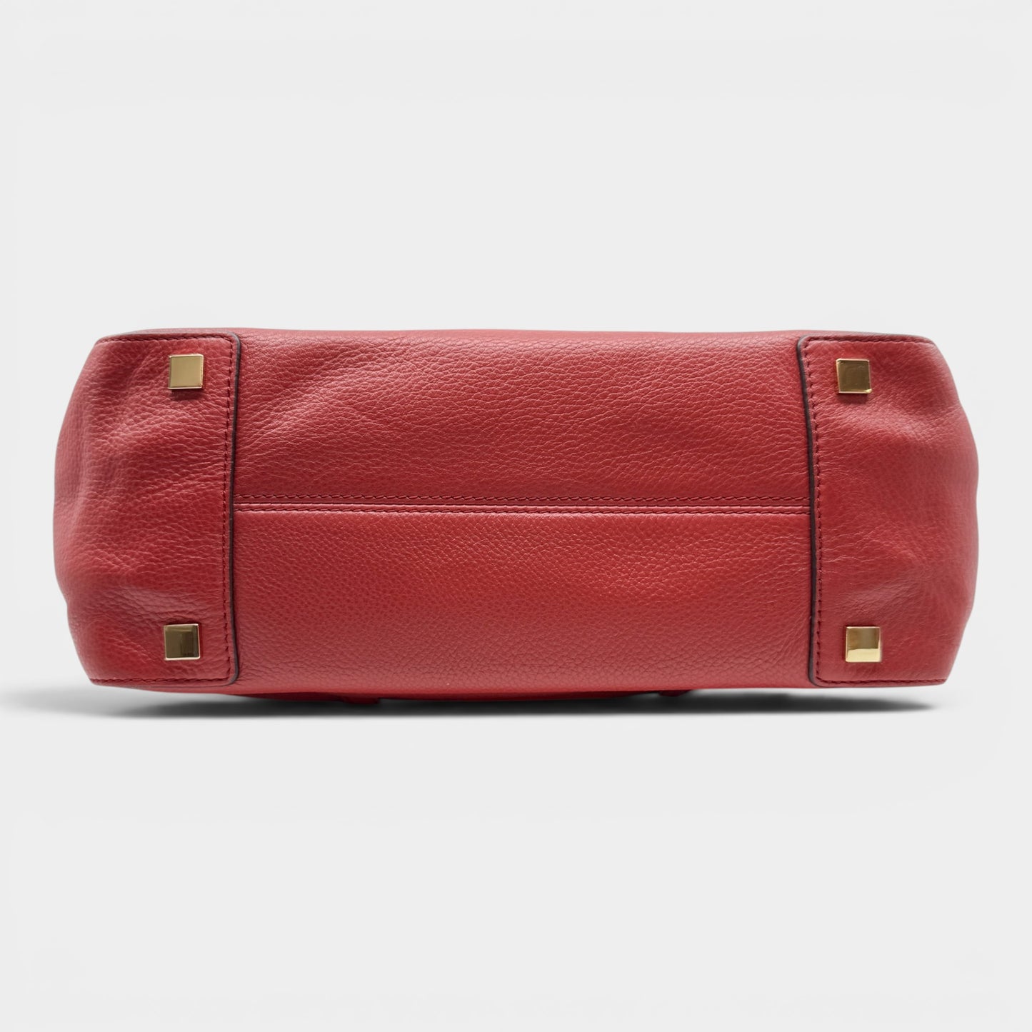Michael Kors Cherry Red Leather Top Handle Zip Tote Bag