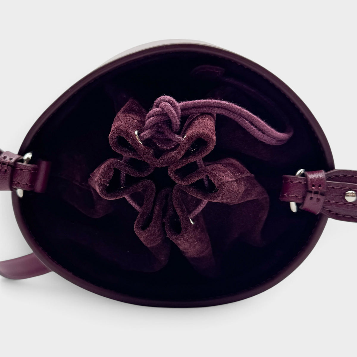 Mlouye Lantern Burgundy Leather Handbag Shoulder Bag