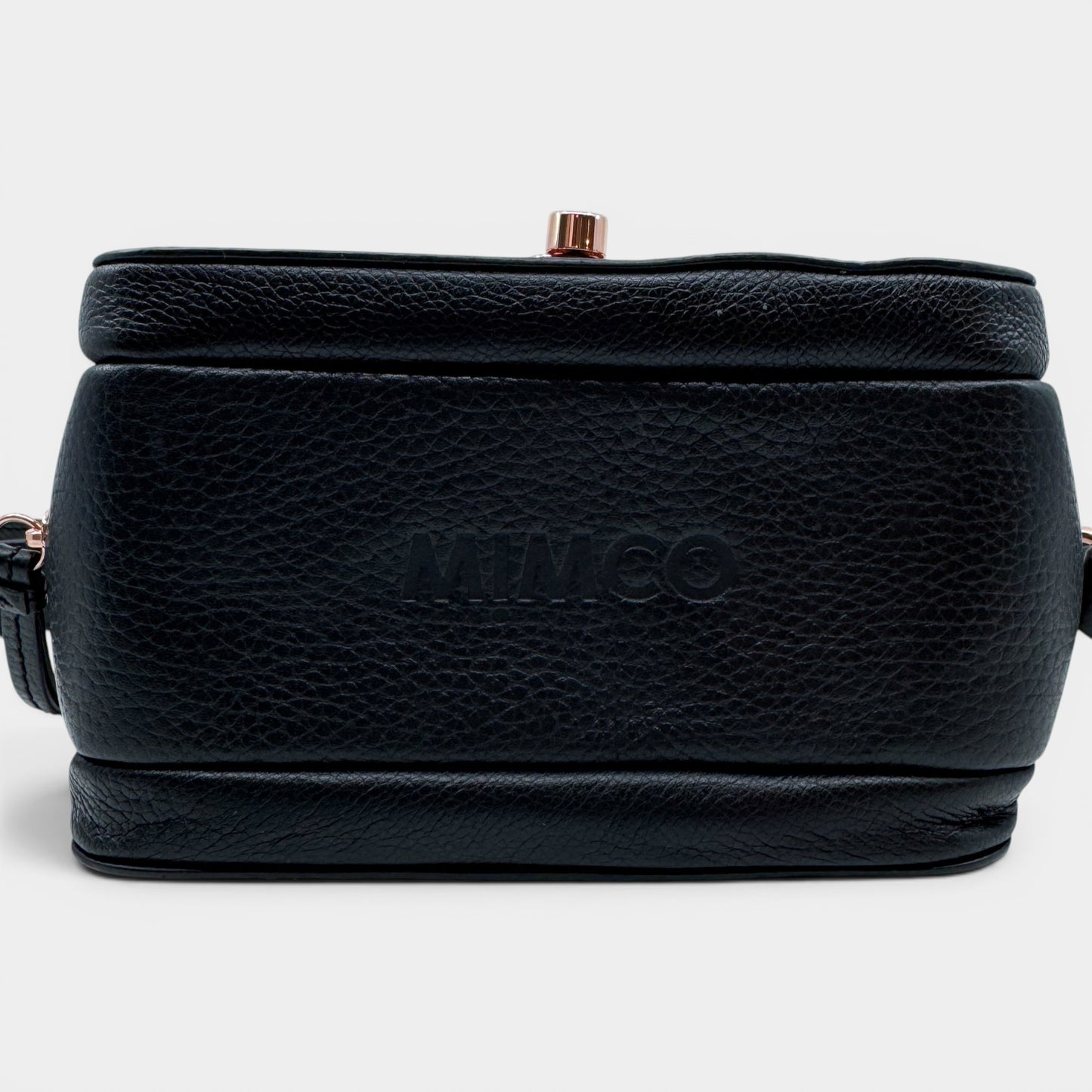 Mimco Black Grainy Leather Turn Lock Hip Crossbody Bag [NEW]