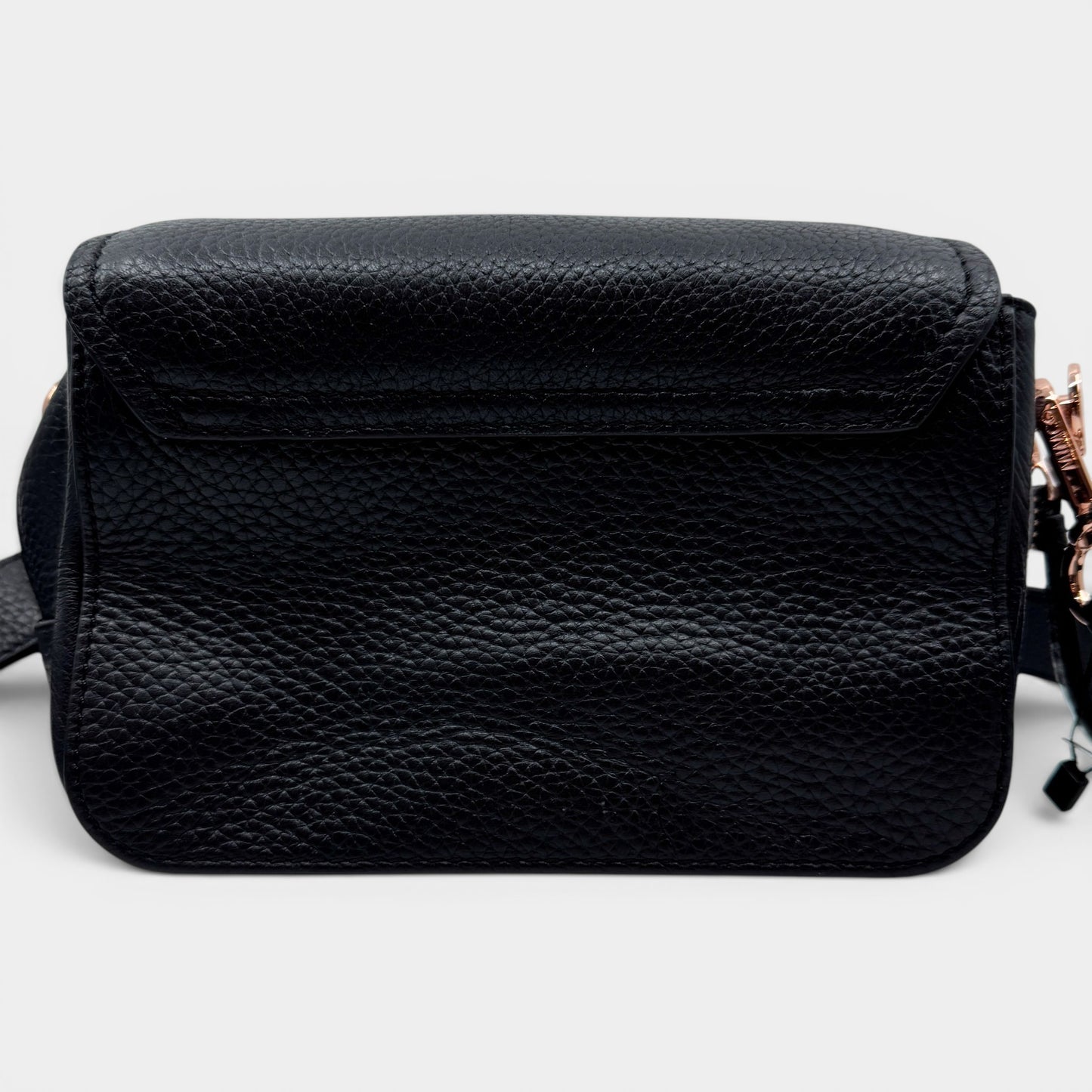 Mimco Black Grainy Leather Turn Lock Hip Crossbody Bag [NEW]