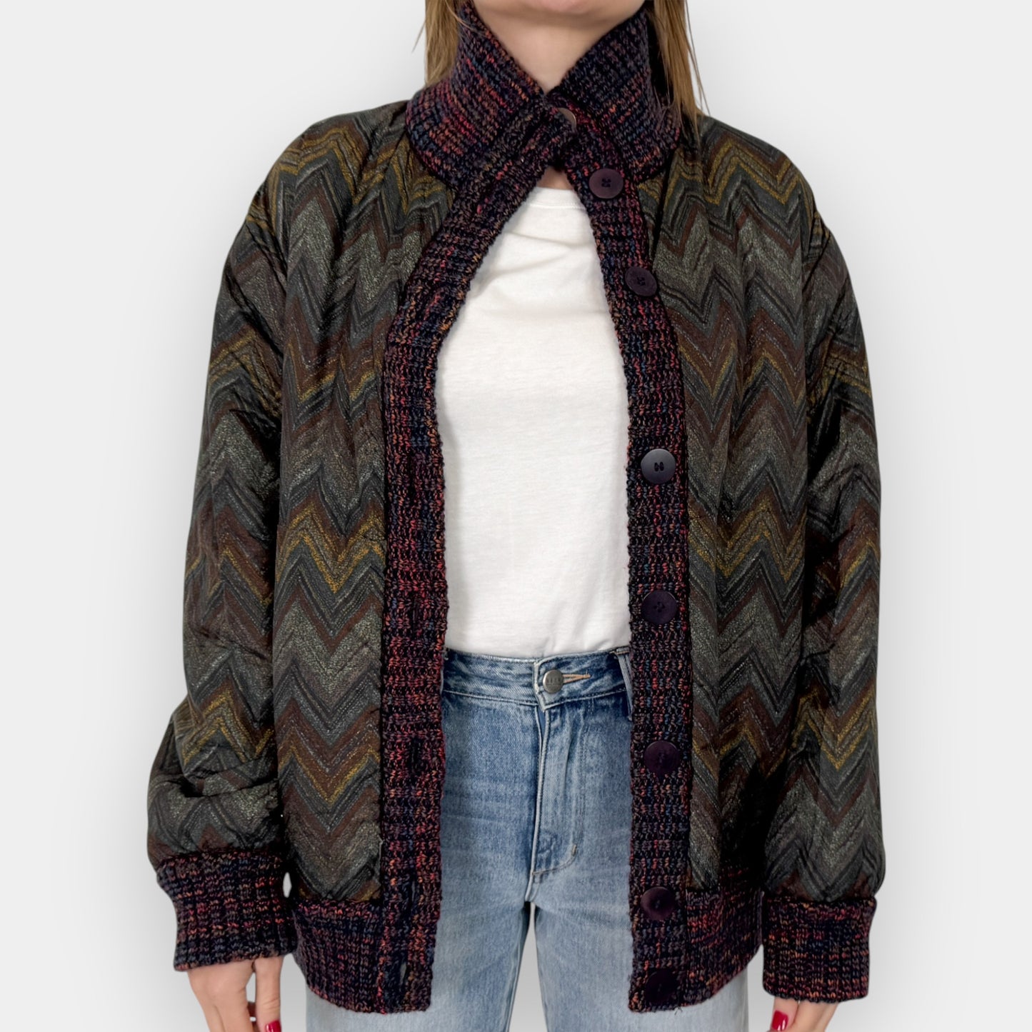 Vintage Missoni Reversible Wool & Mohair Button Jacket Large IT48 ~ AU12-14-16