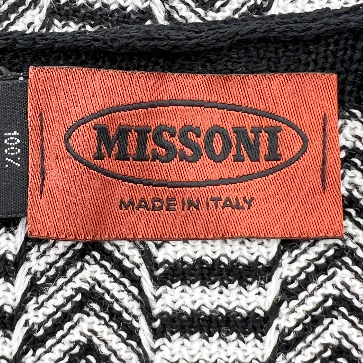 Missoni Black, White, Grey & Gold Knit 100% Wool Scarf