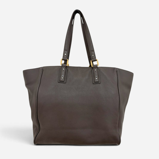 Marc by Marc Jacobs Bianca Hayley Grey Taupe Leather Pocket Shoulder Tote Bag
