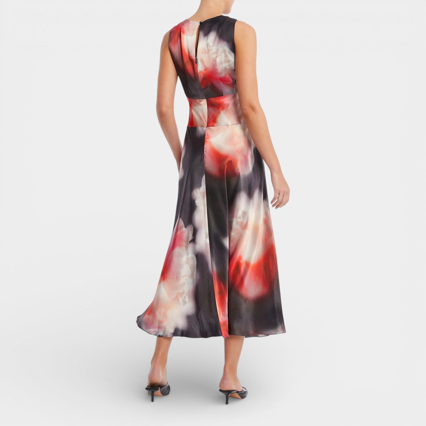 Moss & Spy Red Black Silk Harlow Dress AU10