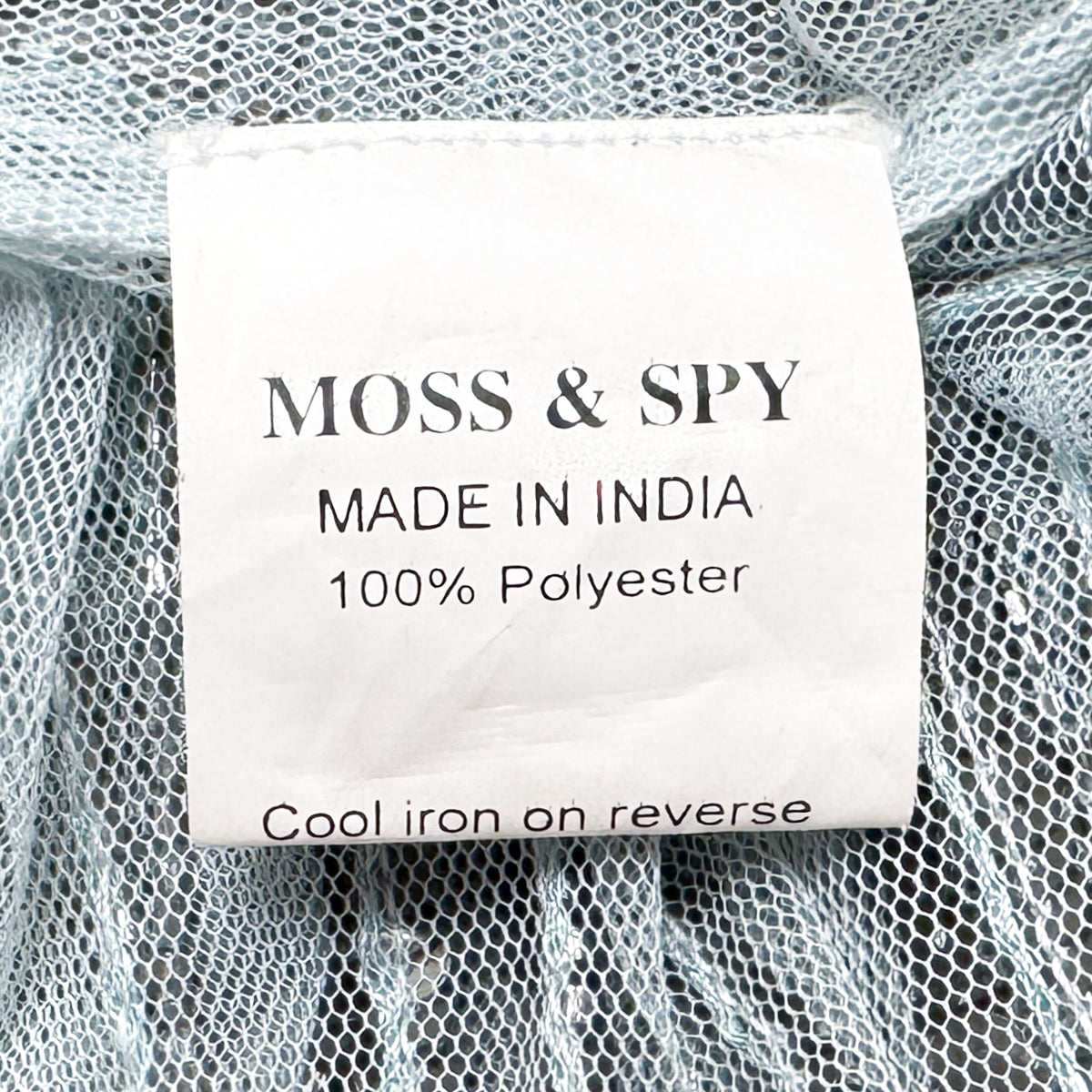 Moss & Spy Luna Shift Blue Silver Beaded Sequin Dress AU10