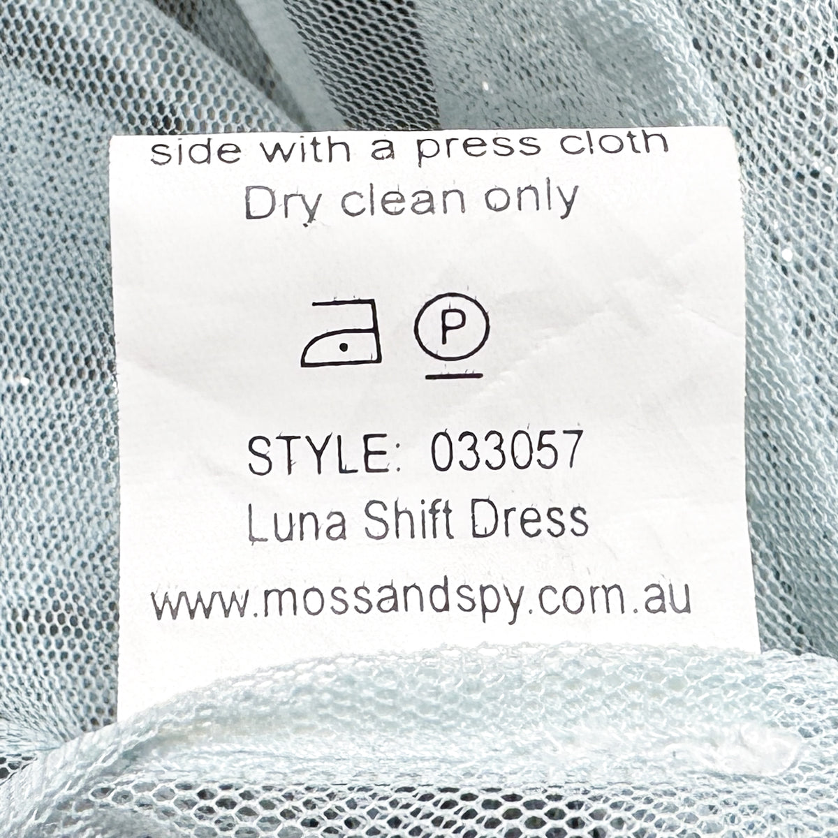 Moss & Spy Luna Shift Blue Silver Beaded Sequin Dress AU10