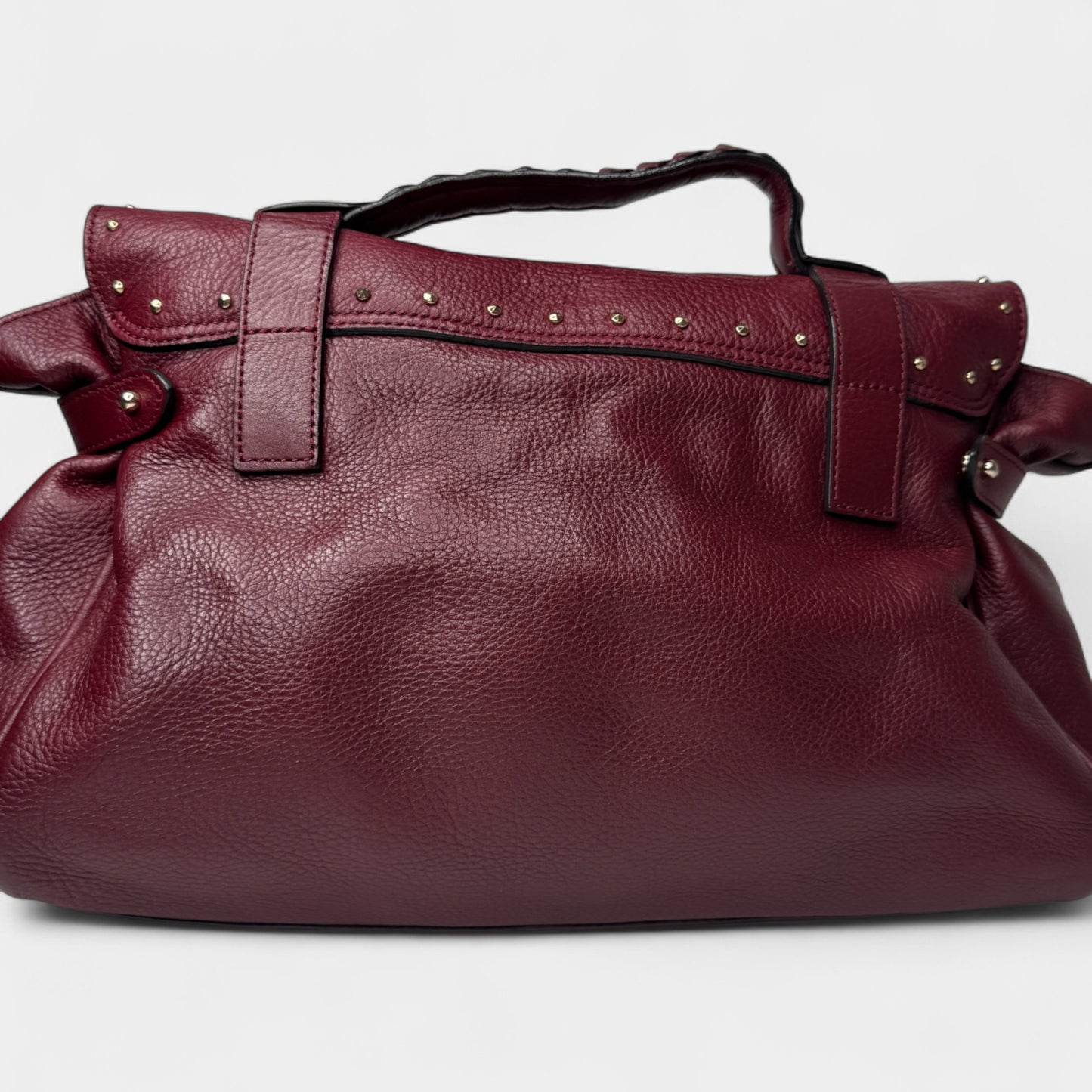 Mulberry Burgundy Leather Tassel Alexa Bag