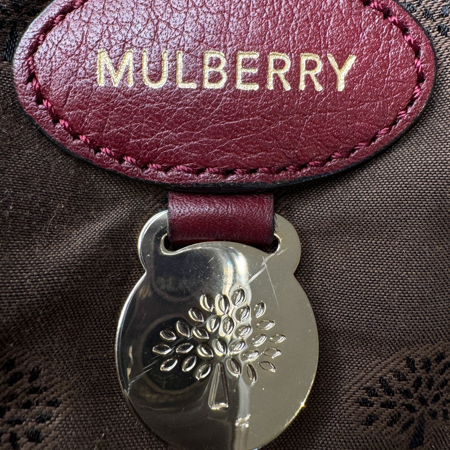 Mulberry Burgundy Leather Tassel Alexa Bag