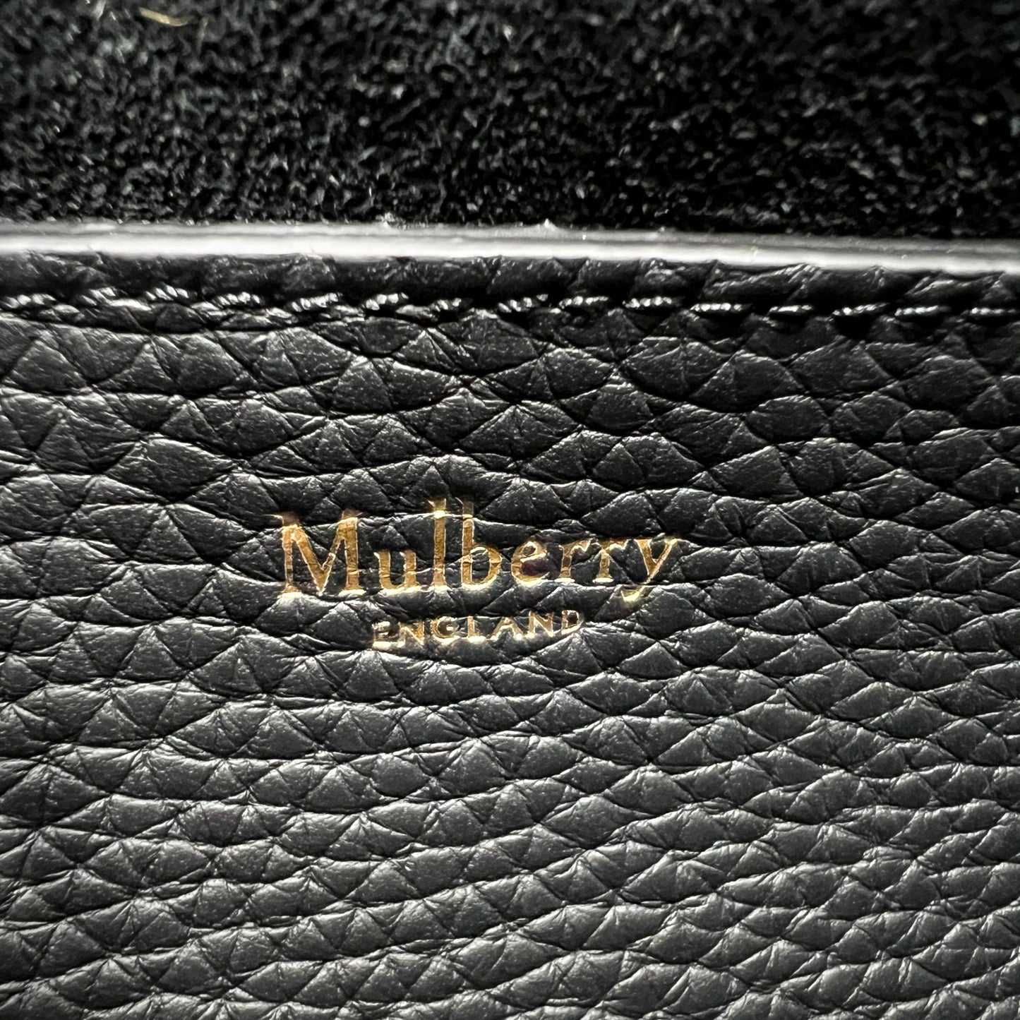 Mulberry Alexa Black Heavy Grain Leather Top Handle Bag