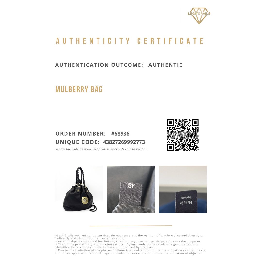 Mulberry Black Leather Daria Drawstring Shoulder Bag