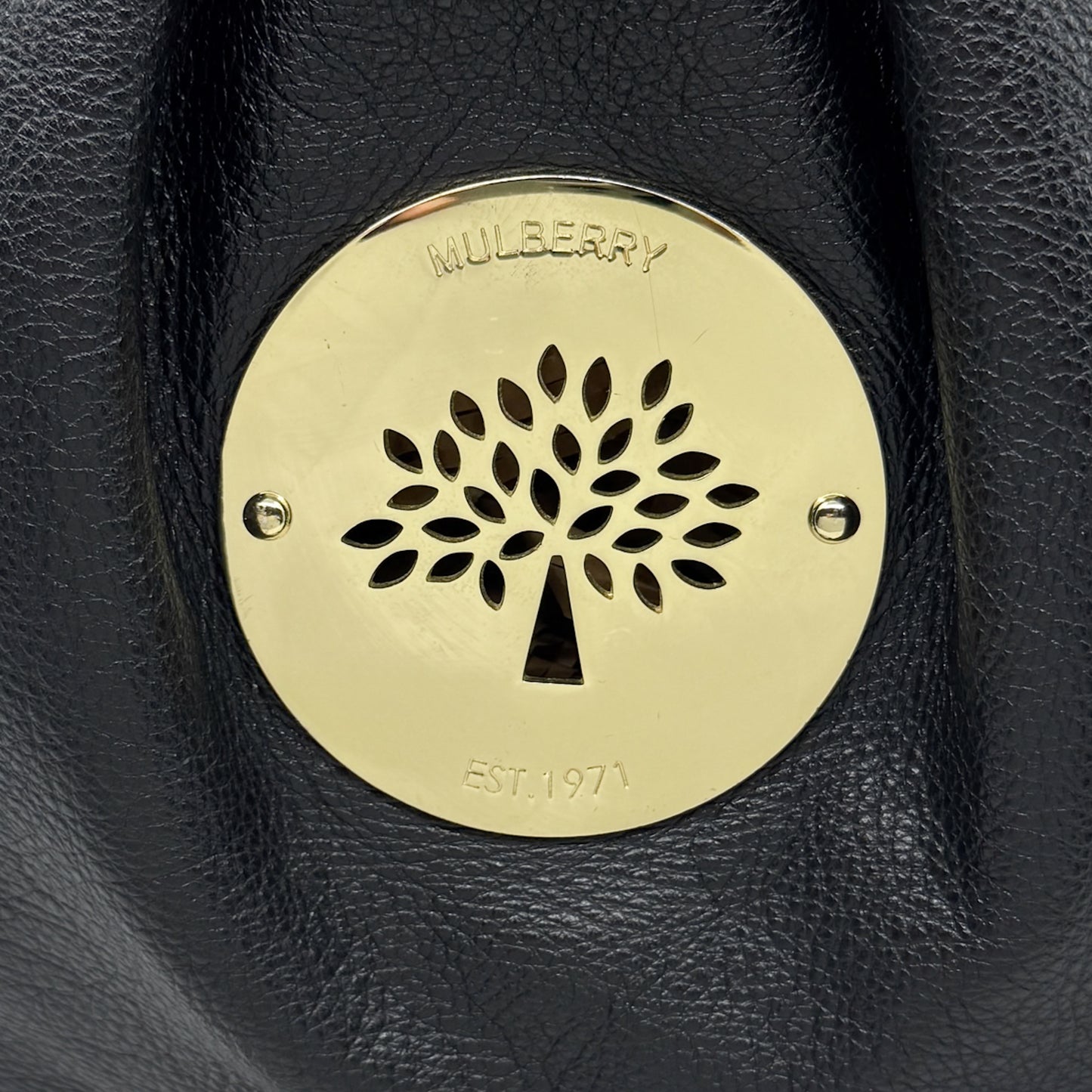 Mulberry Black Leather Daria Drawstring Shoulder Bag