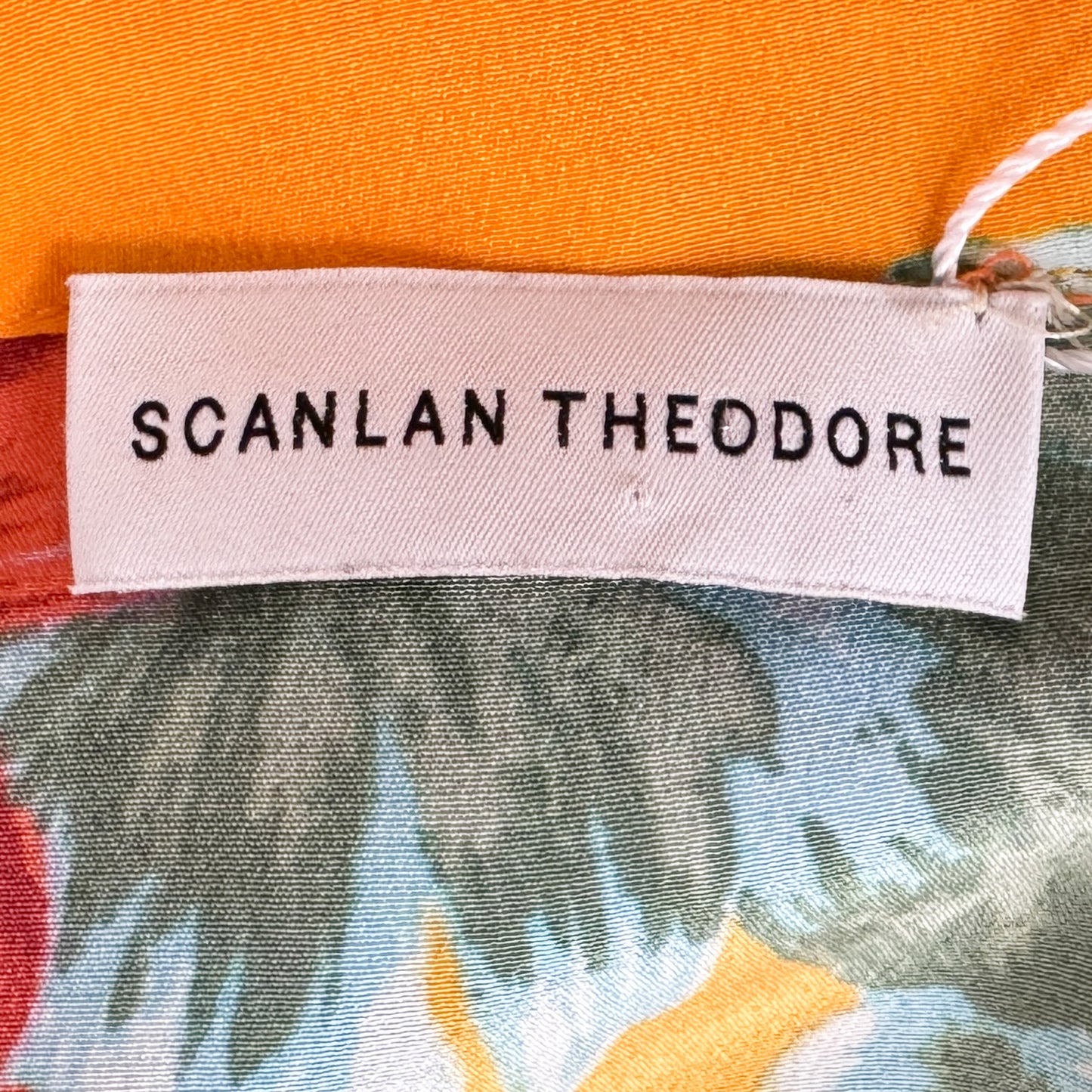 Scanlan Theodore Orange Floral Silk Midi Dress AU8 (~AU10)