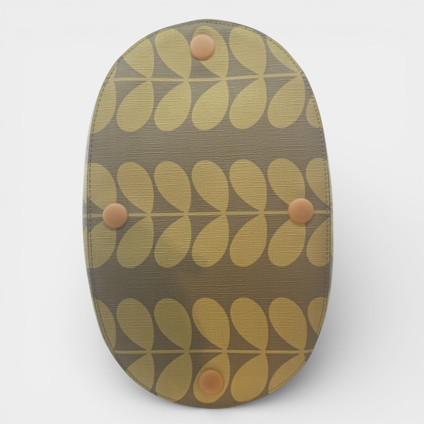 Orla Kiely Olive Green Solid Stem Smile Tote Bag