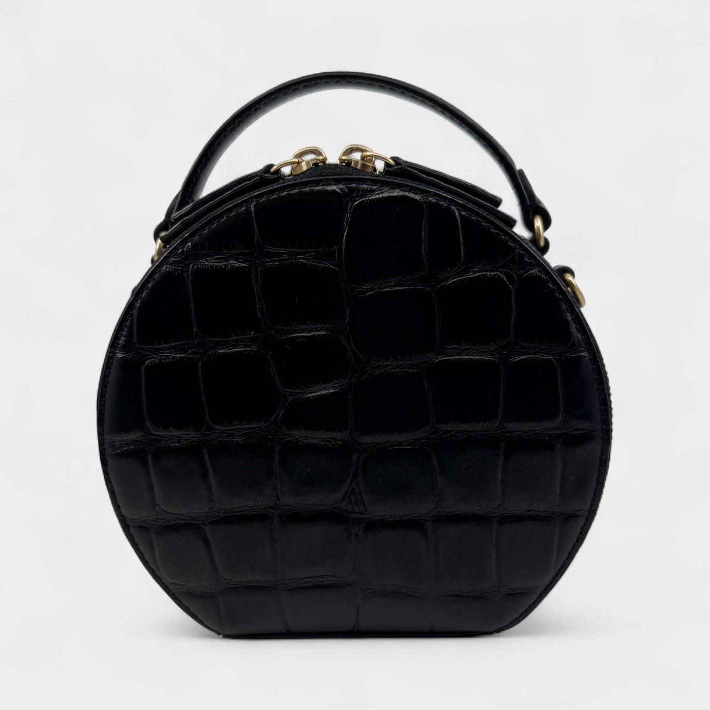 Oroton Black Leather Limited Edition Scenic Circle Bag [No.67/80]