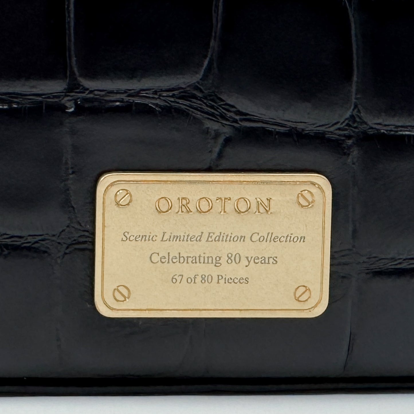 Oroton Black Leather Limited Edition Scenic Circle Bag [No.67/80]