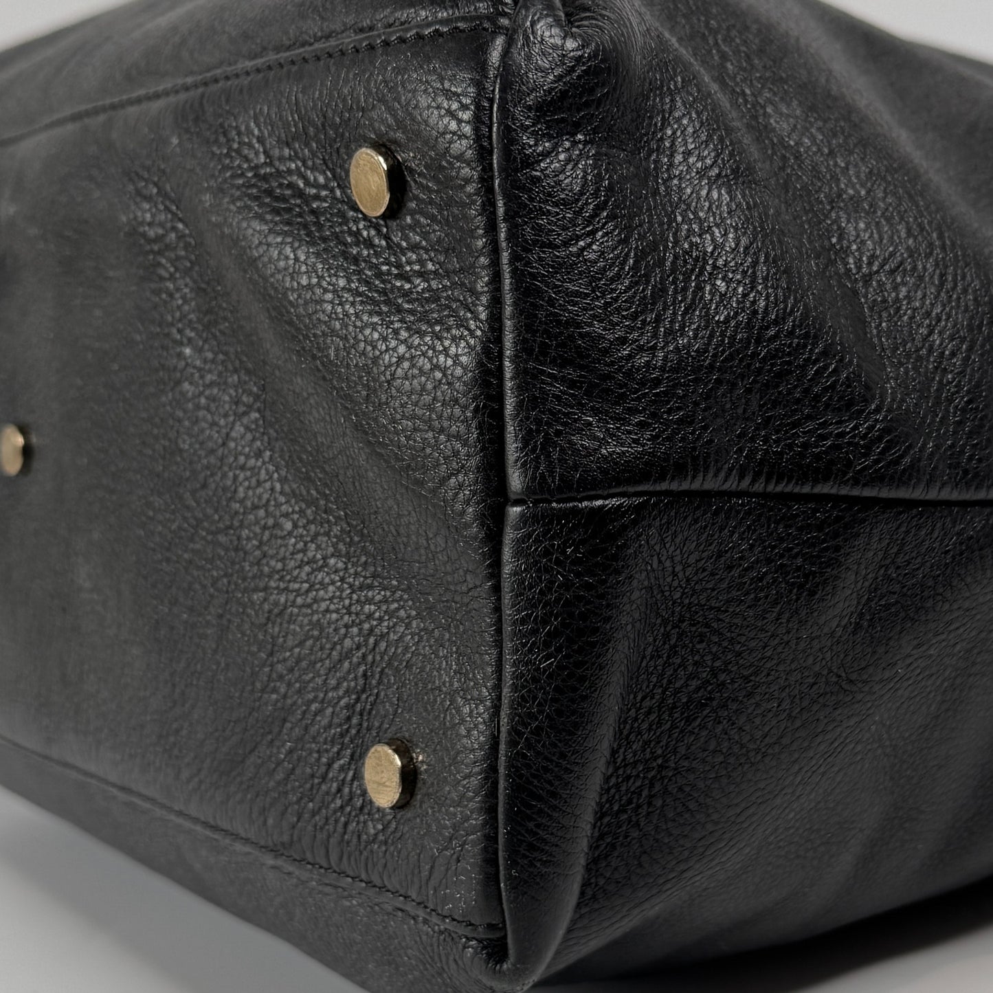 Oroton Black Leather Slouchy Large Hobo Bag