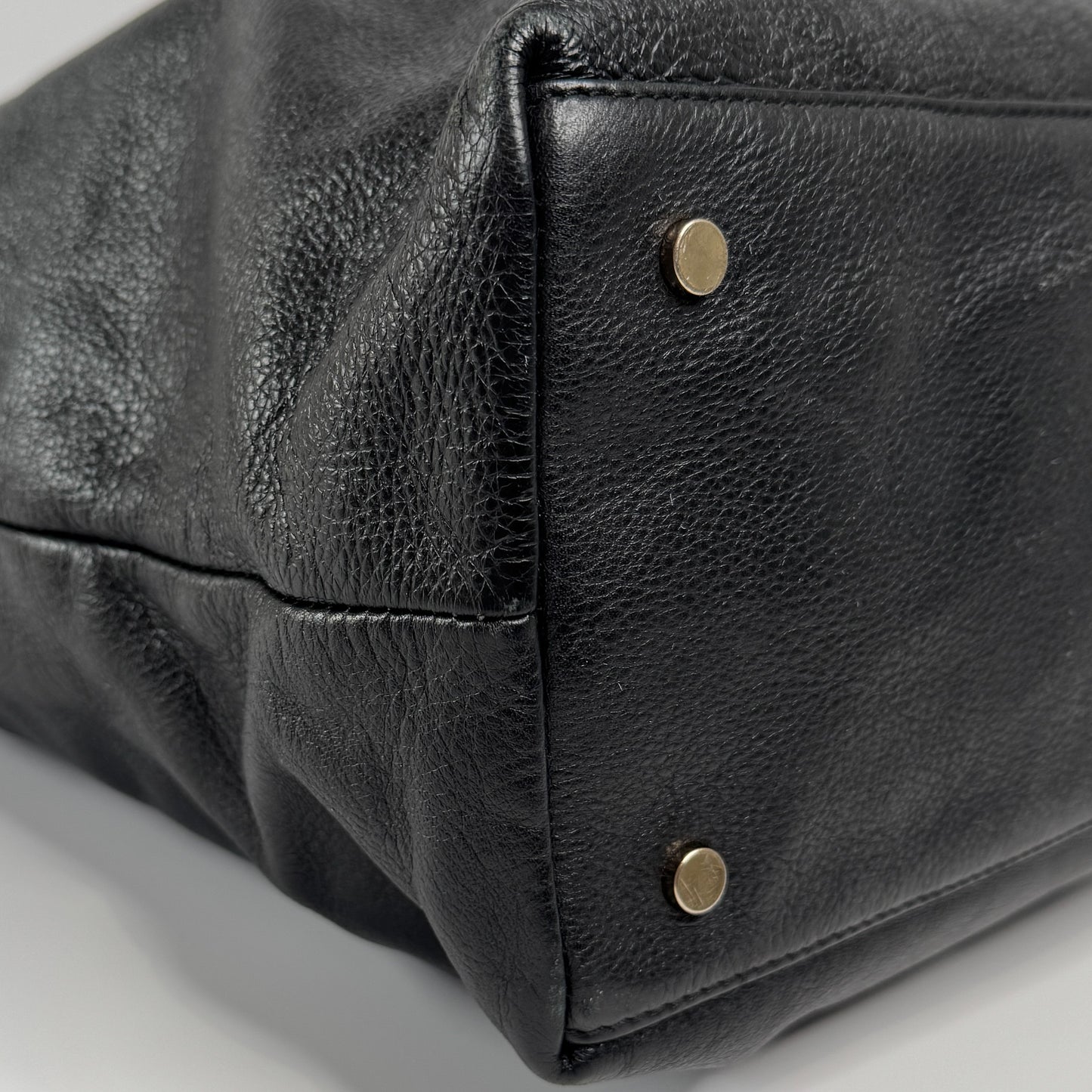 Oroton Black Leather Slouchy Large Hobo Bag