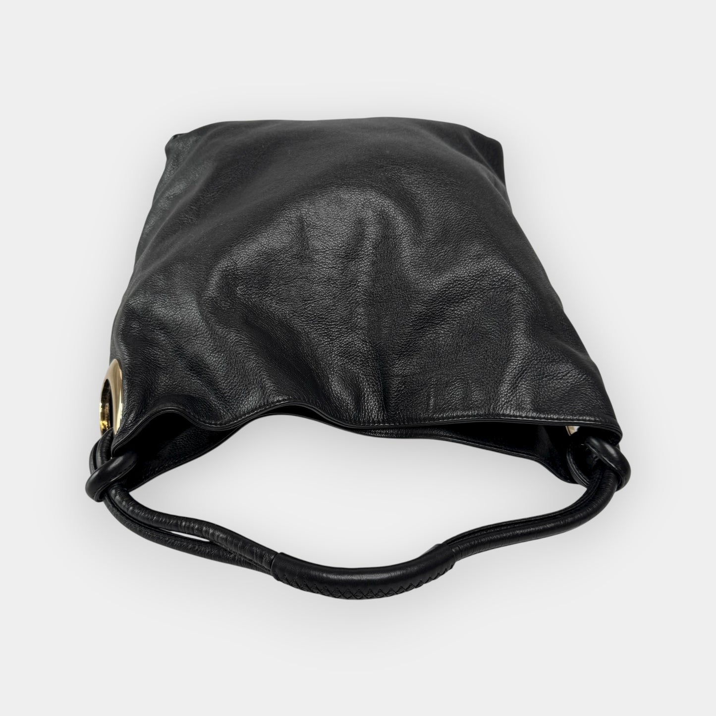 Oroton Black Leather Slouchy Large Hobo Bag