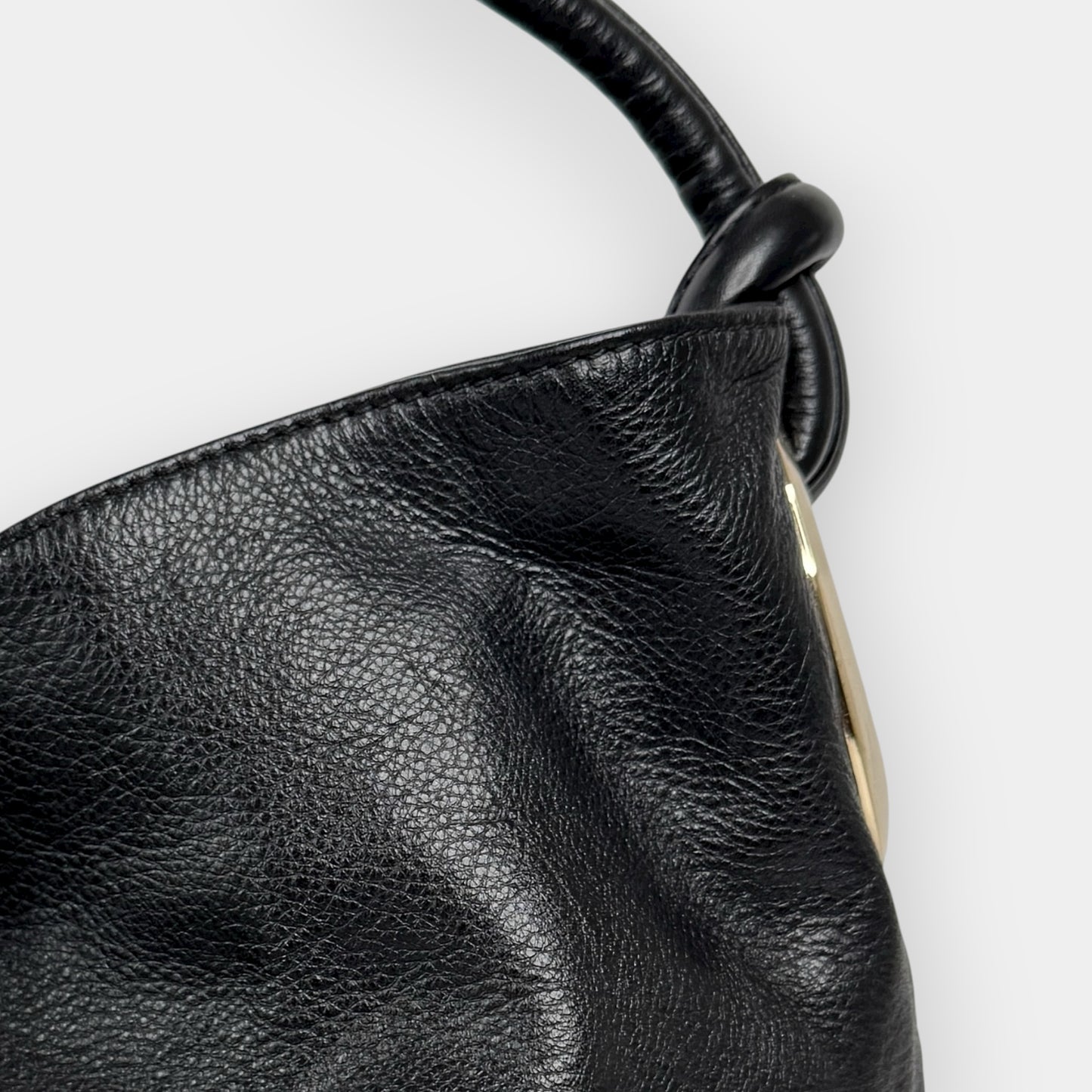 Oroton Black Leather Slouchy Large Hobo Bag
