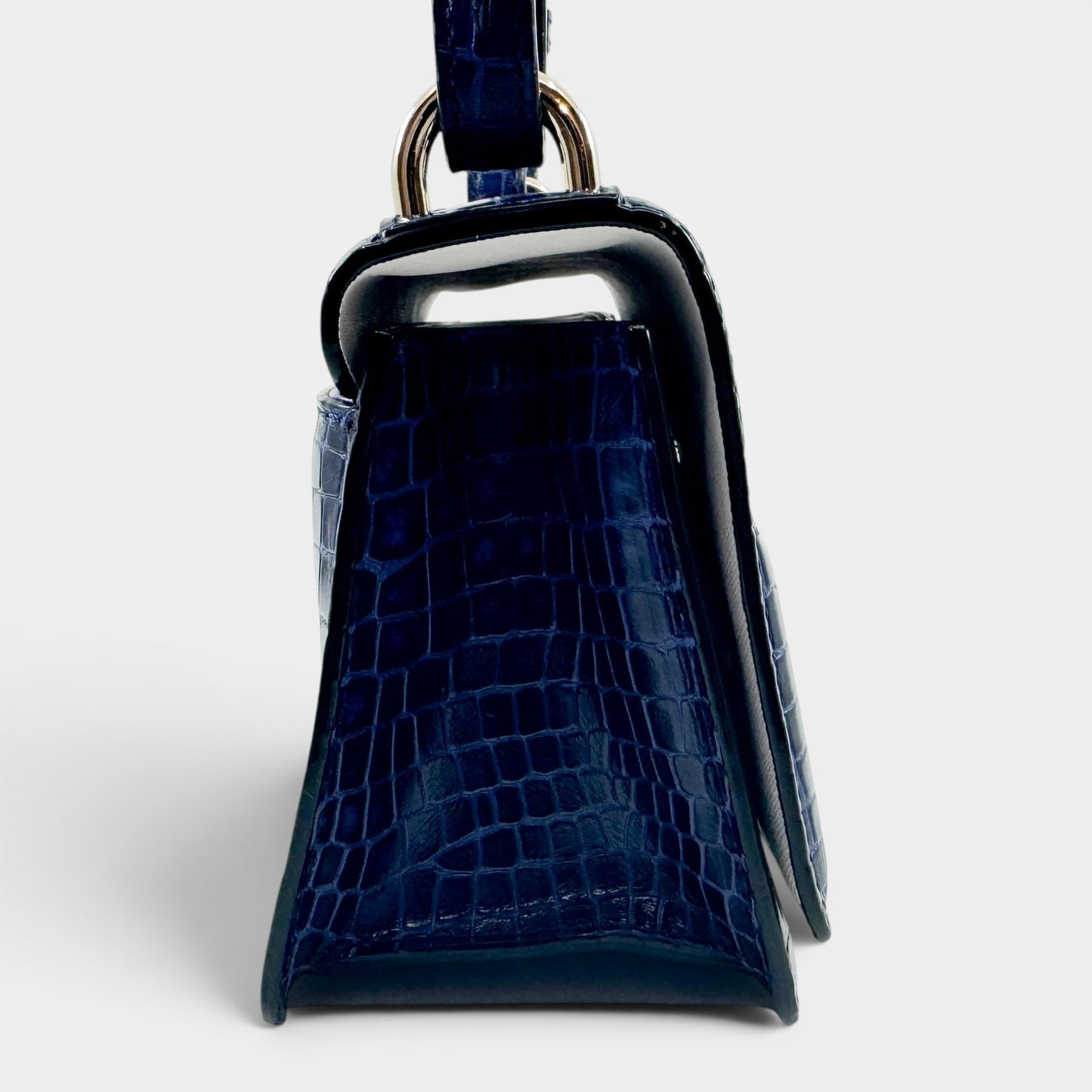 Oroton Blue Croc Textured Leather Forte Shoulder Bag