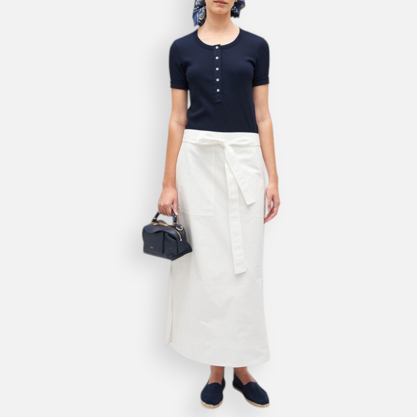 Oroton White Cotton Poplin Clover Skirt AU6 [NEW]
