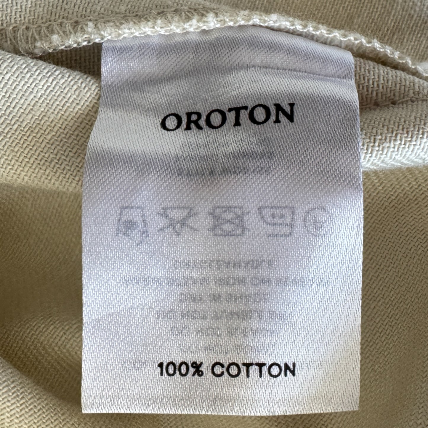 Oroton Creamy Beige Cotton Puff Sleeve Short Dress AU14