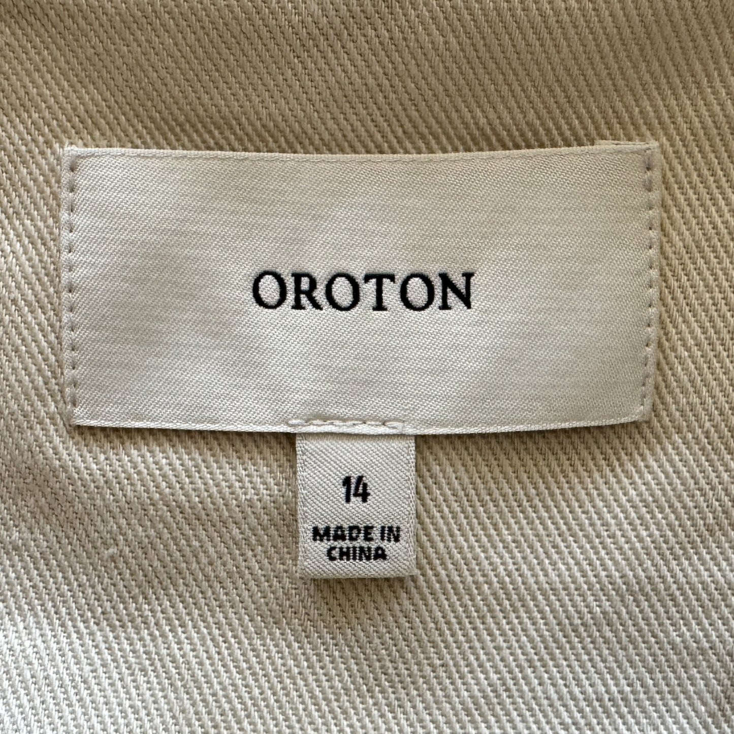 Oroton Creamy Beige Cotton Puff Sleeve Short Dress AU14