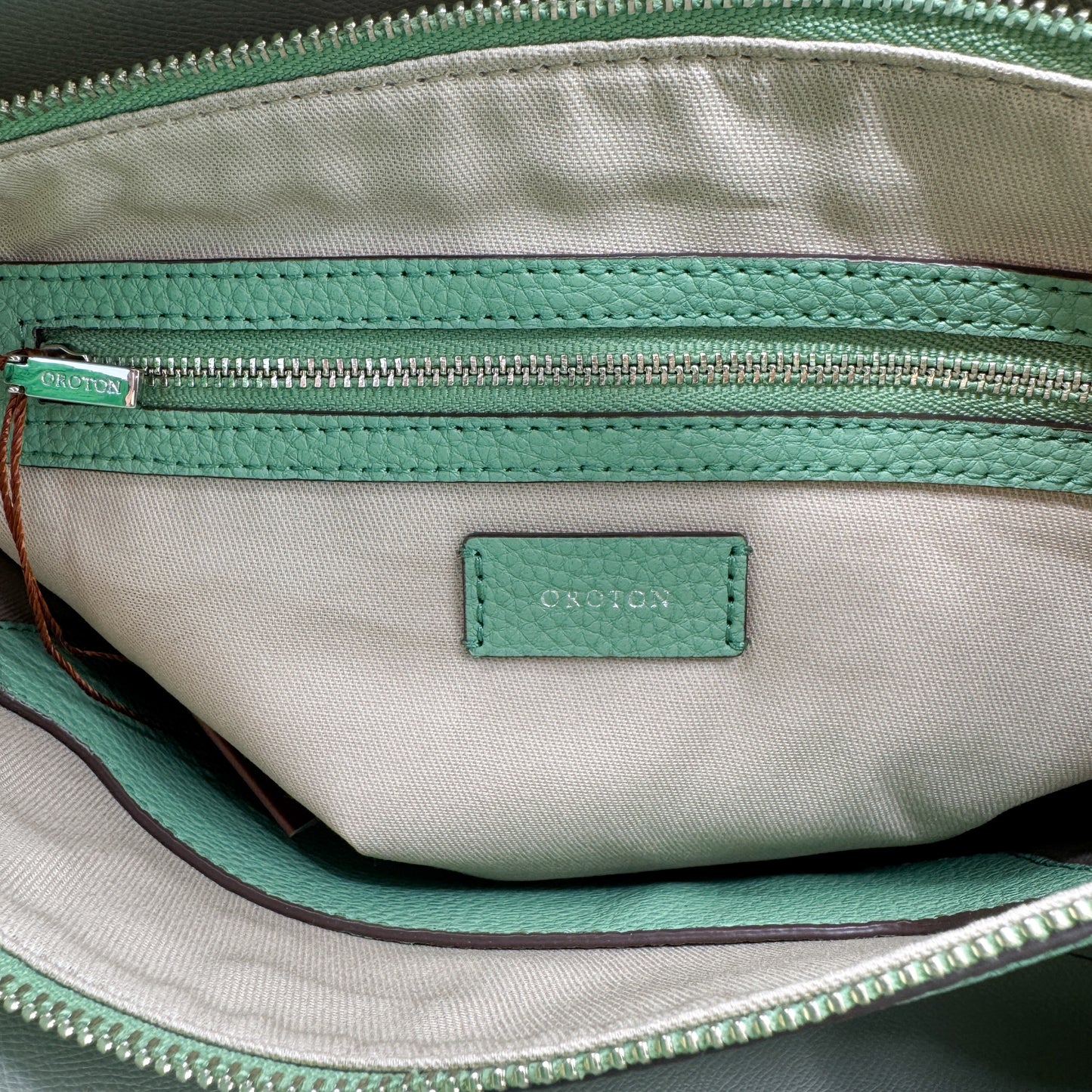 Oroton Light Fern Green Atlas Day Tote & Shoulder Bag