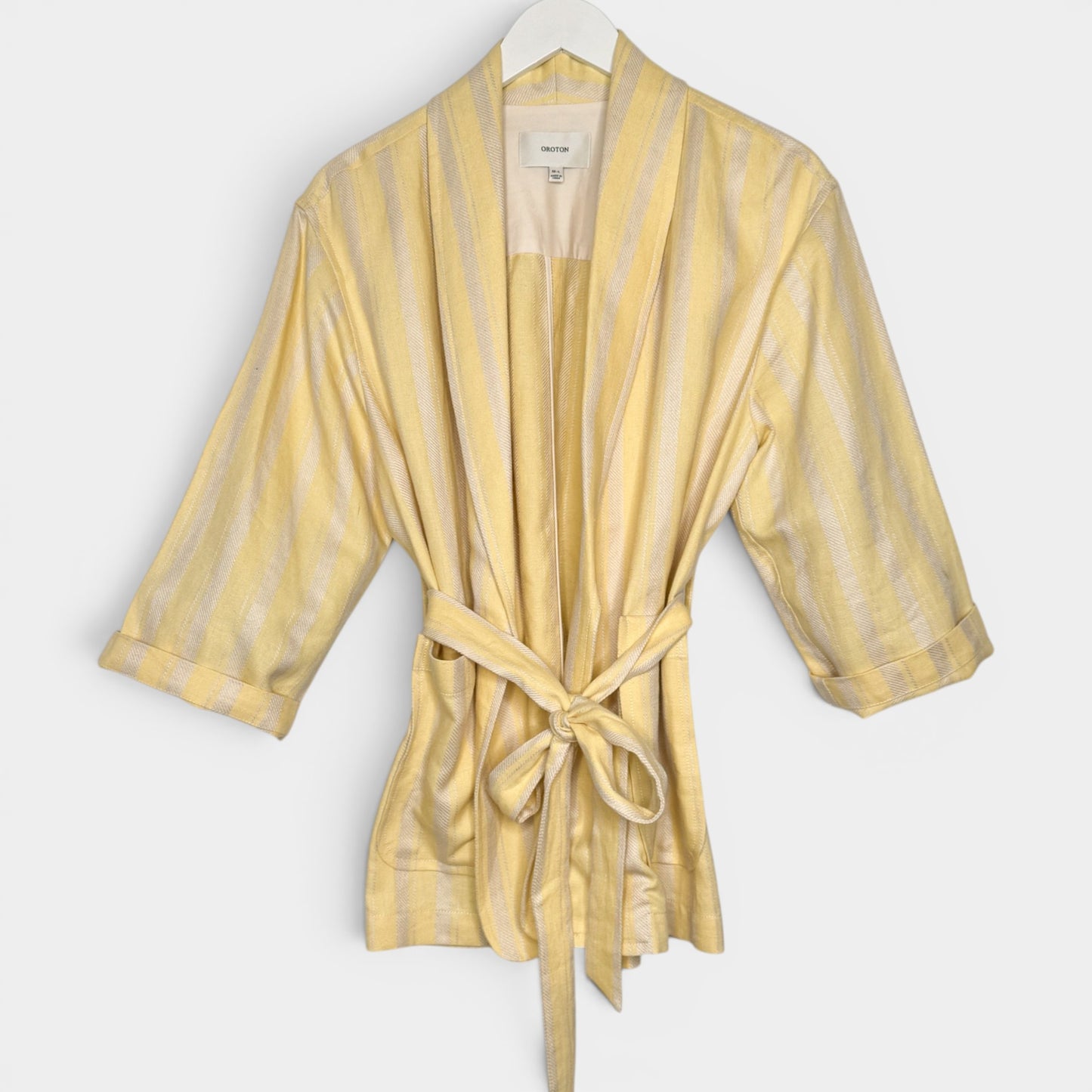 Oroton Yellow Linen Robe Jacket Medium ~ Large