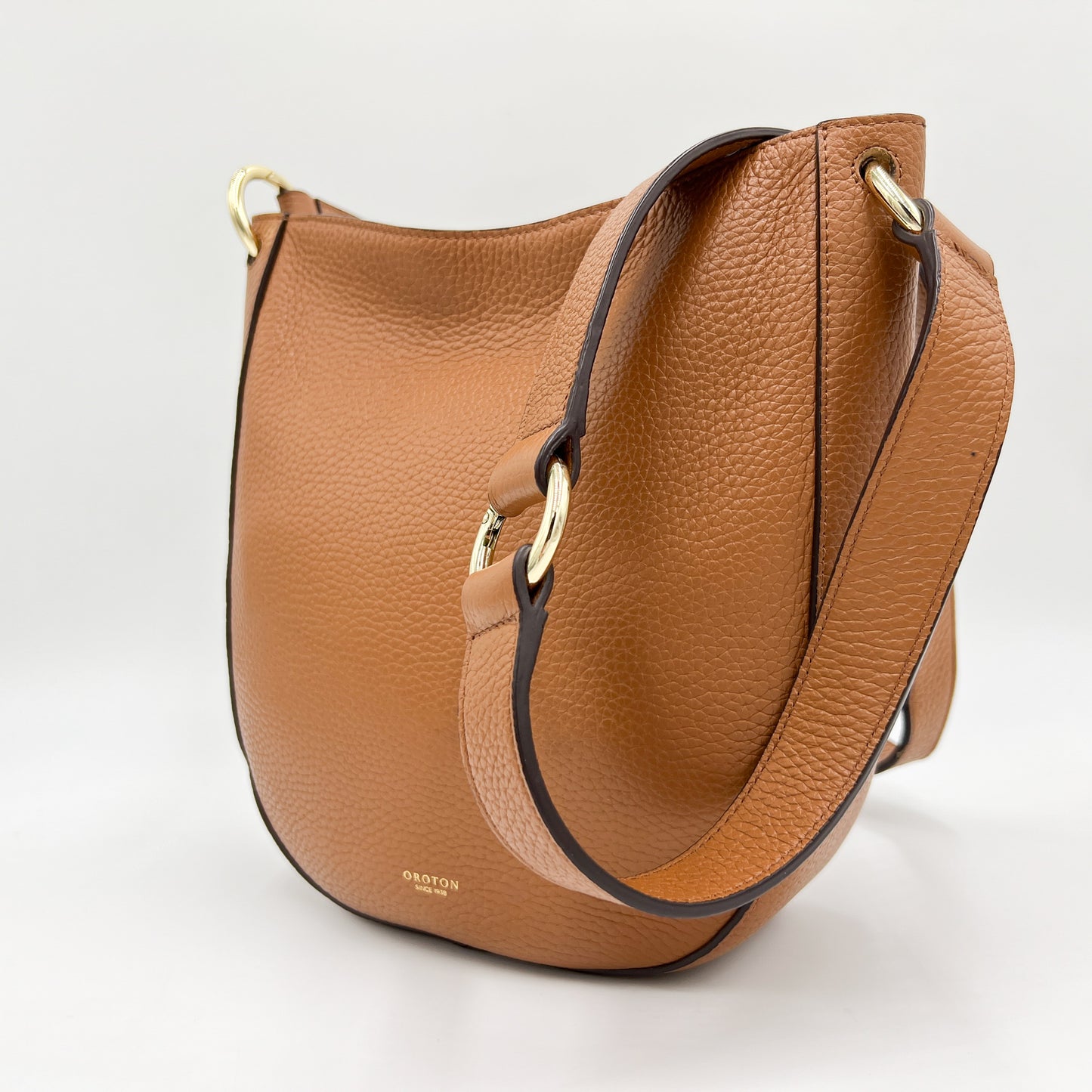 Oroton Tan Brown Leather Avalon Mini Hobo Crossbody & Shoulder Bag