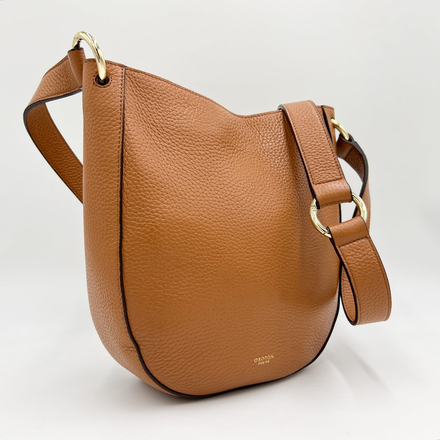 Oroton Tan Brown Leather Avalon Mini Hobo Crossbody & Shoulder Bag