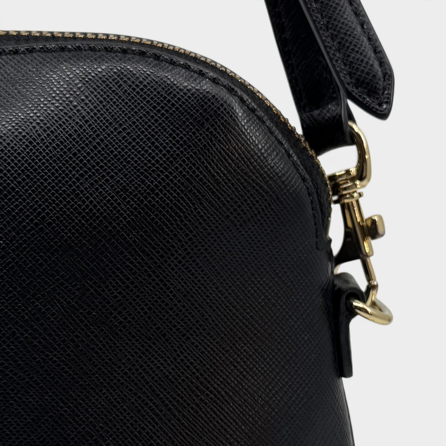 Oroton Black Saffiano Leather Inez Slim Crossbody Bag